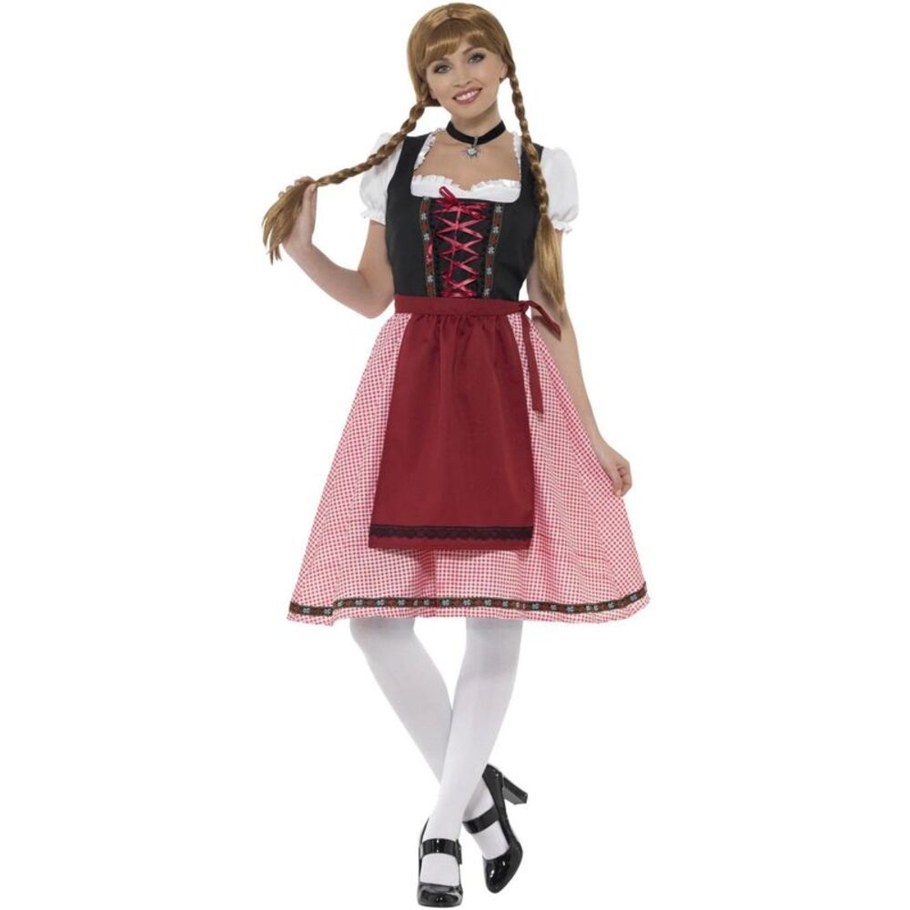 Smiffys Womens/Ladies Bavarian Tavern Maid Costume Set / White/Red/Black